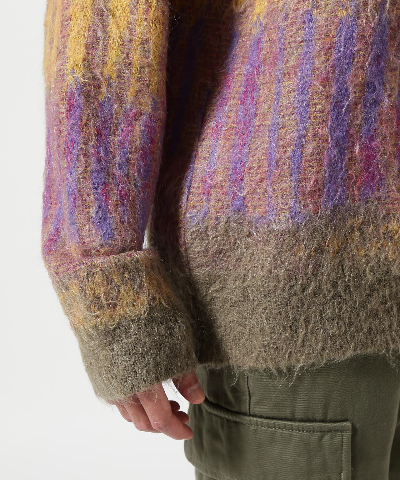 YOKE/ヨーク/KID MOHAIR WOOL BRUSHED TREE JAQUARD SWEATER