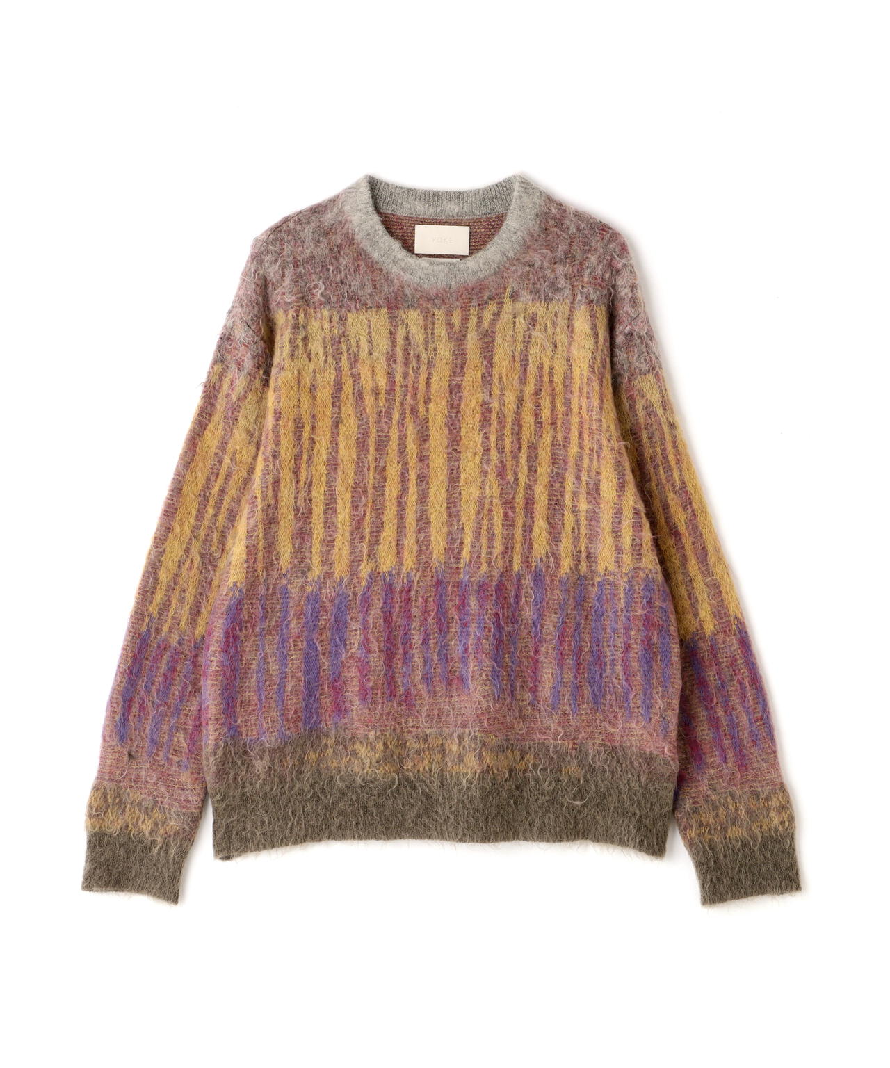 YOKE/ヨーク/KID MOHAIR WOOL BRUSHED TREE JAQUARD SWEATER