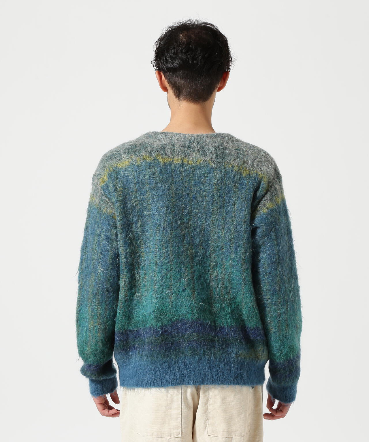 YOKE/ヨーク/KID MOHAIR WOOL BRUSHED TREE JAQUARD CARDIGAN