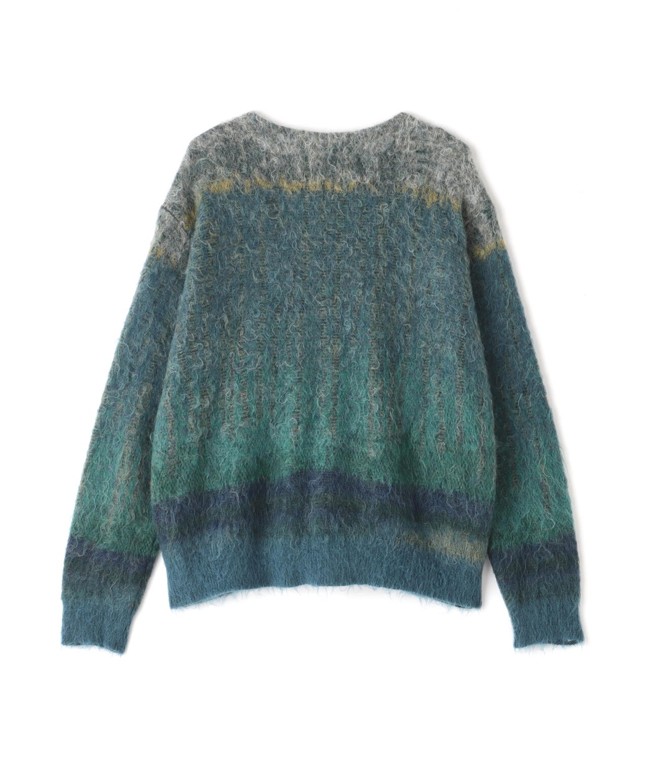 YOKE/ヨーク/KID MOHAIR WOOL BRUSHED TREE JAQUARD CARDIGAN