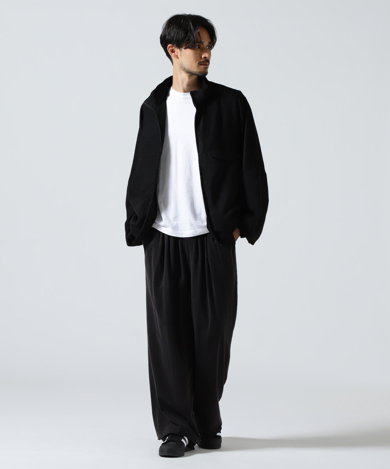 ANCELLM/アンセルム/DRAPE WIDE EASY CUT SLACKS