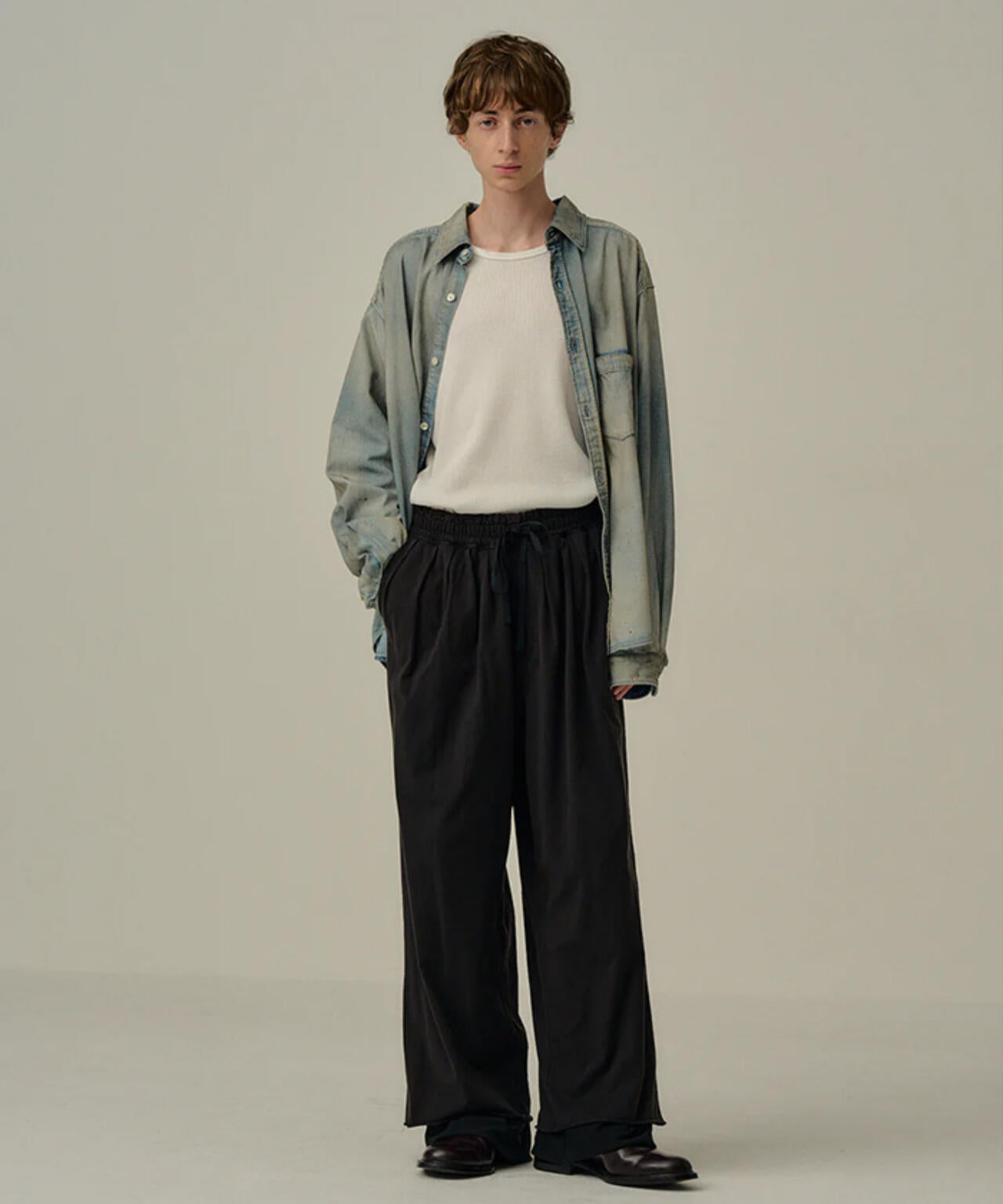 ANCELLM/アンセルム/DRAPE WIDE EASY CUT SLACKS