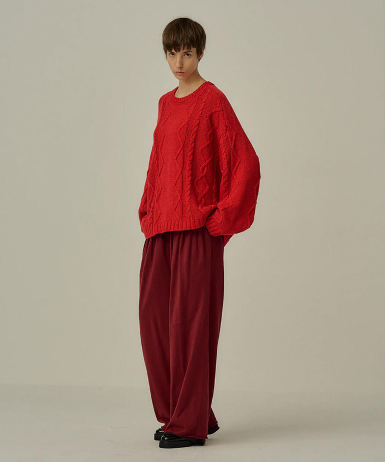 ANCELLM/アンセルム/DRAPE WIDE EASY CUT SLACKS