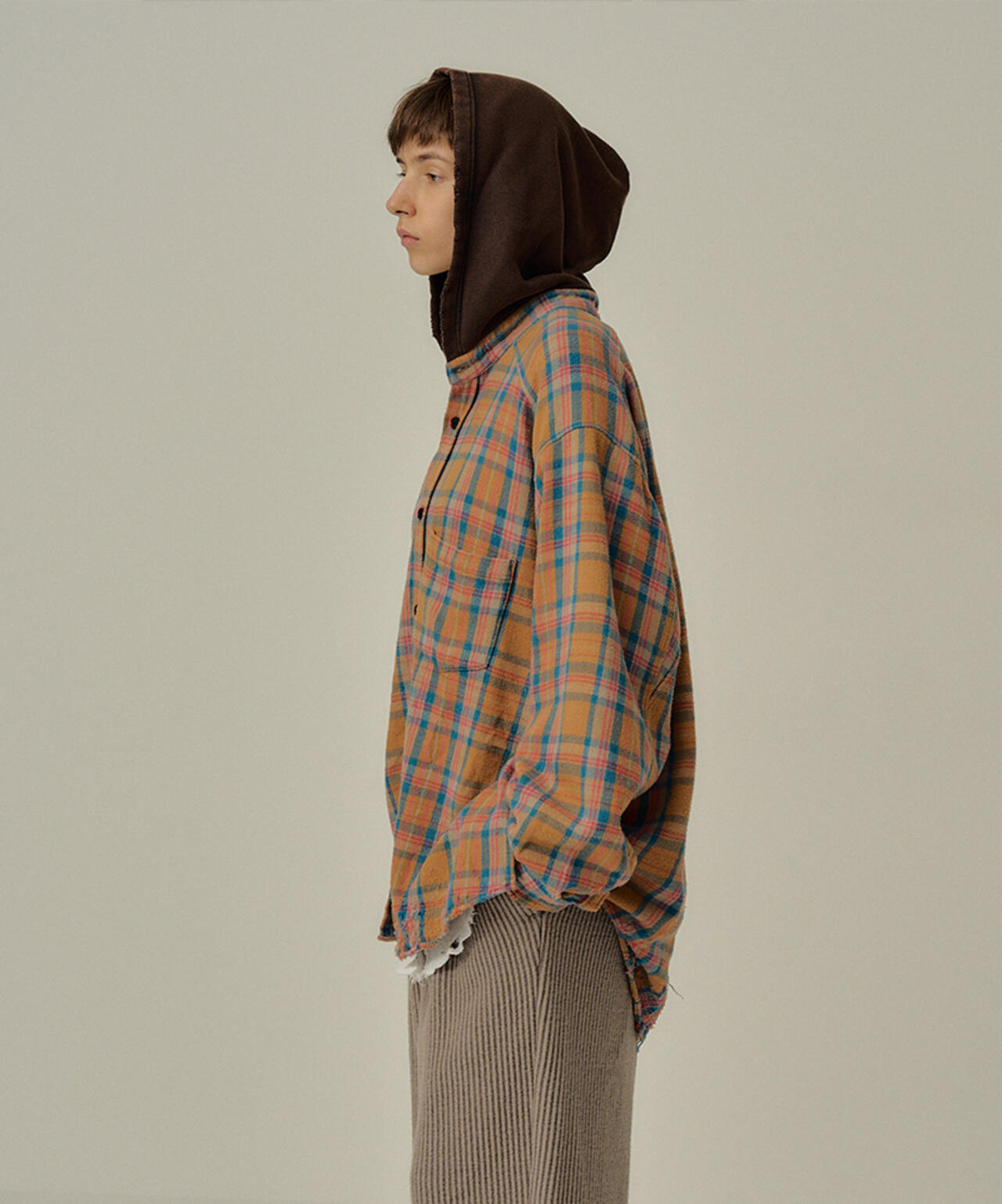 ANCELLM/アンセルム/NEL CHECK HOODIE SHIRT