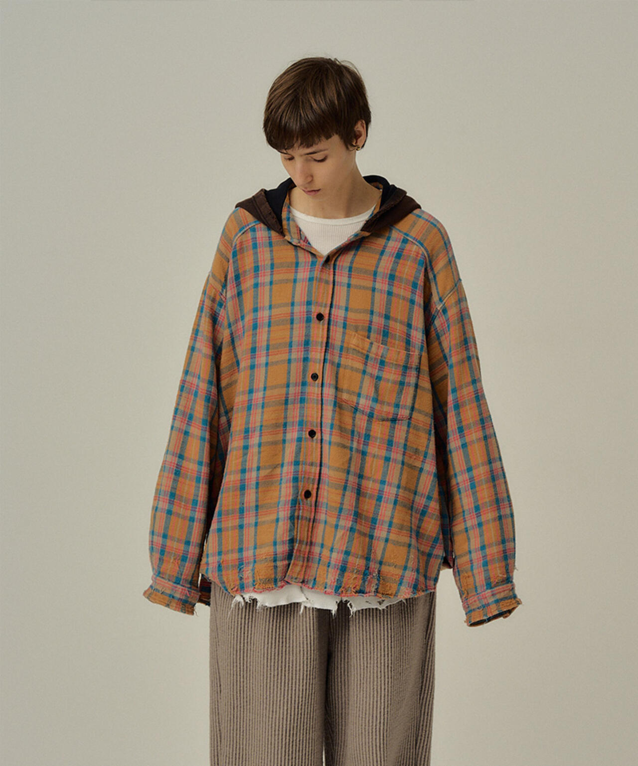ANCELLM/アンセルム/NEL CHECK HOODIE SHIRT