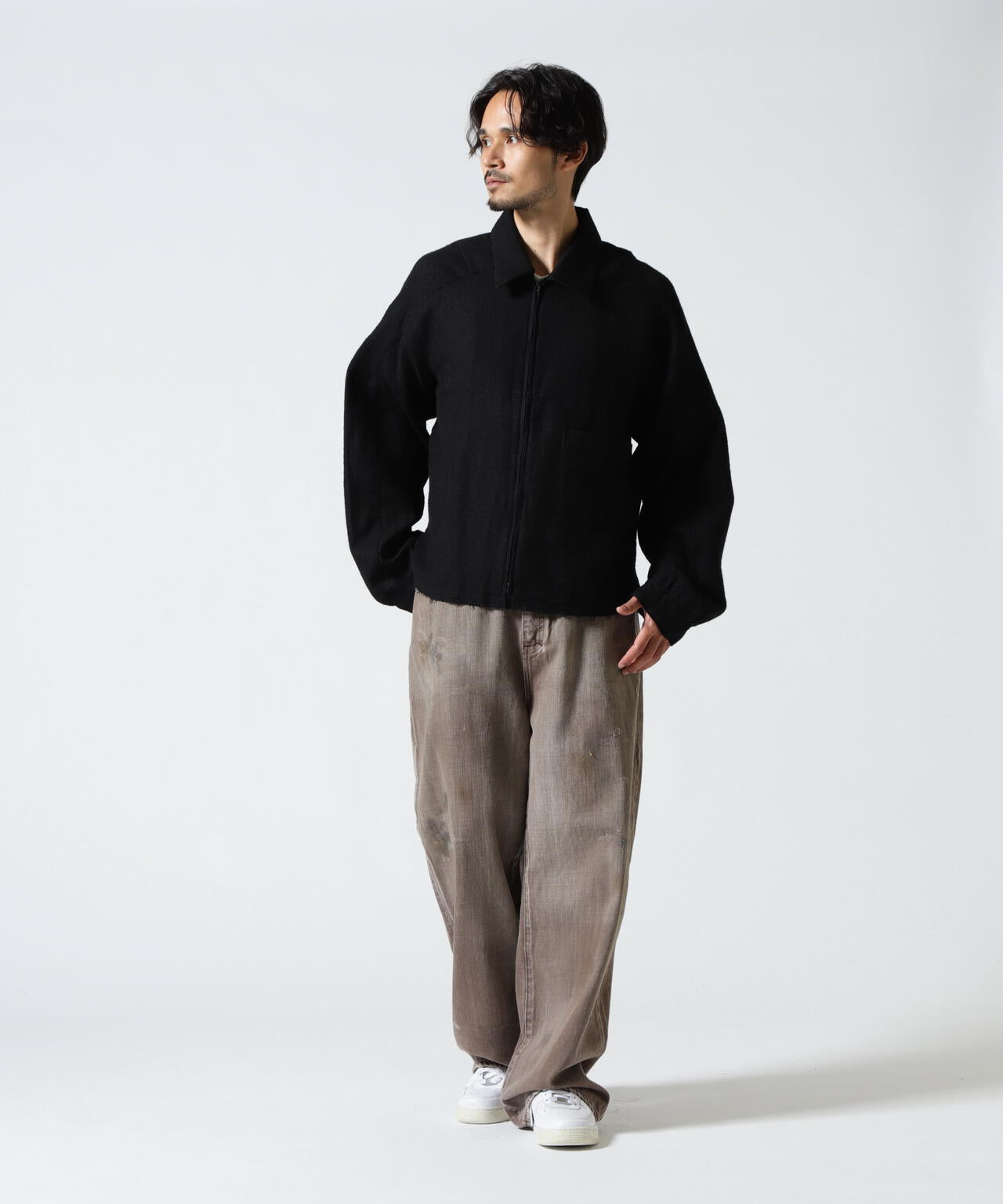 ANCELLM/アンセルム/SHRINK WOOL SHORT ZIPUP SHIRT JACKET