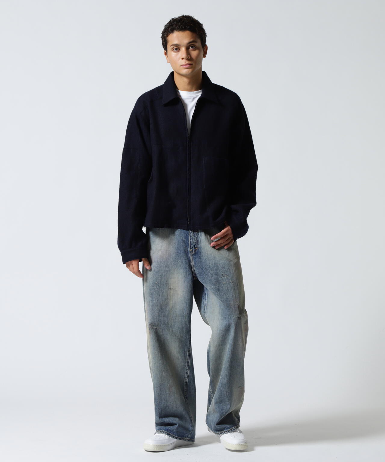 ANCELLM/アンセルム/SHRINK WOOL SHORT ZIPUP SHIRT JACKET