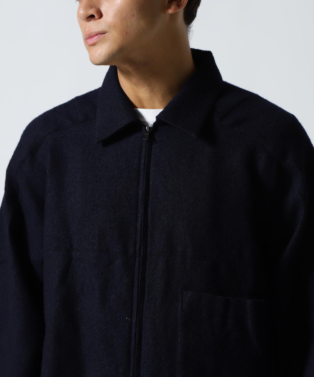 ANCELLM/アンセルム/SHRINK WOOL SHORT ZIPUP SHIRT JACKET