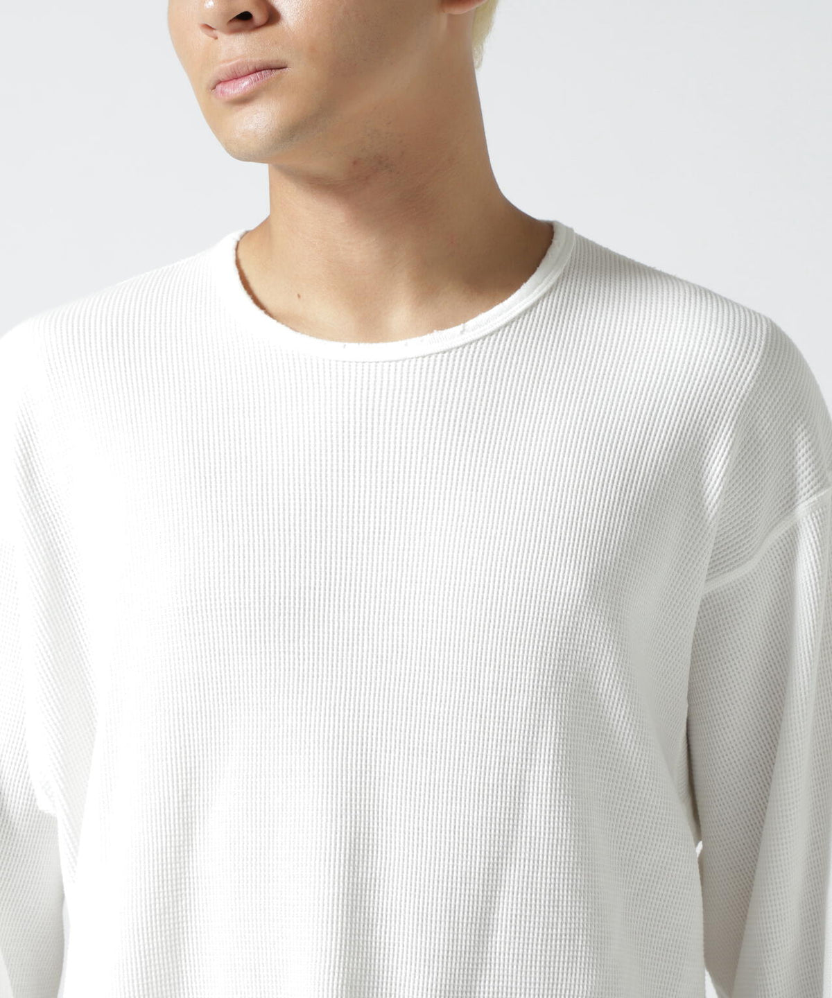 ANCELLM/アンセルム/DAMAGE WAFFLE CREW LS T