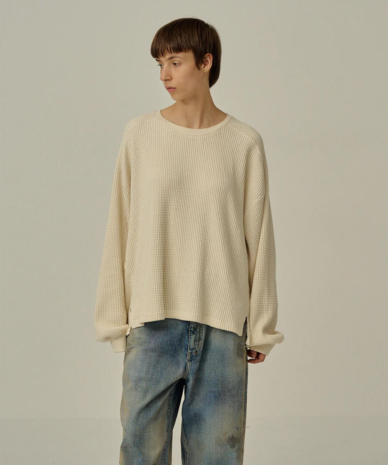 ANCELLM/アンセルム/HEAVY WAFFLE OVER LS