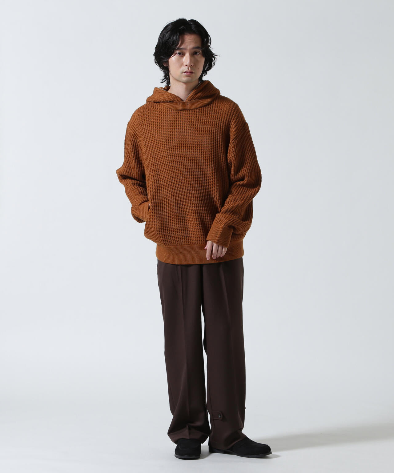 Toironier/トワロニエ/Zip Waffle Knit Hoodie