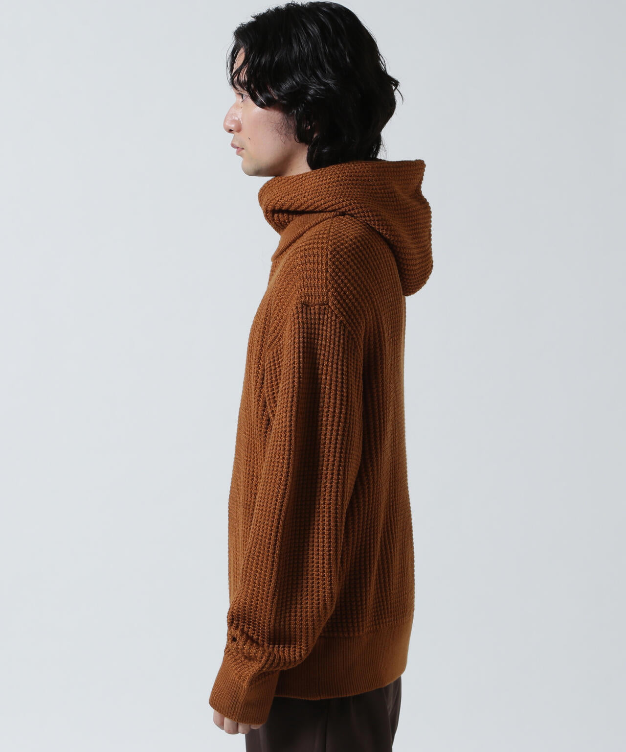 Toironier/トワロニエ/Zip Waffle Knit Hoodie