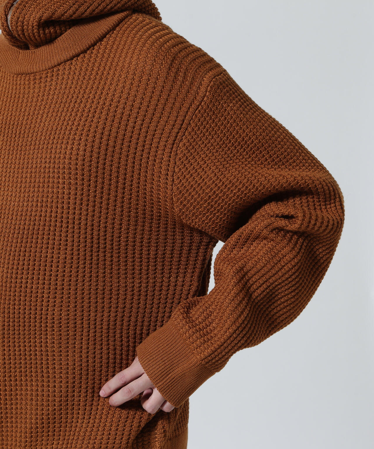Toironier/トワロニエ/Zip Waffle Knit Hoodie