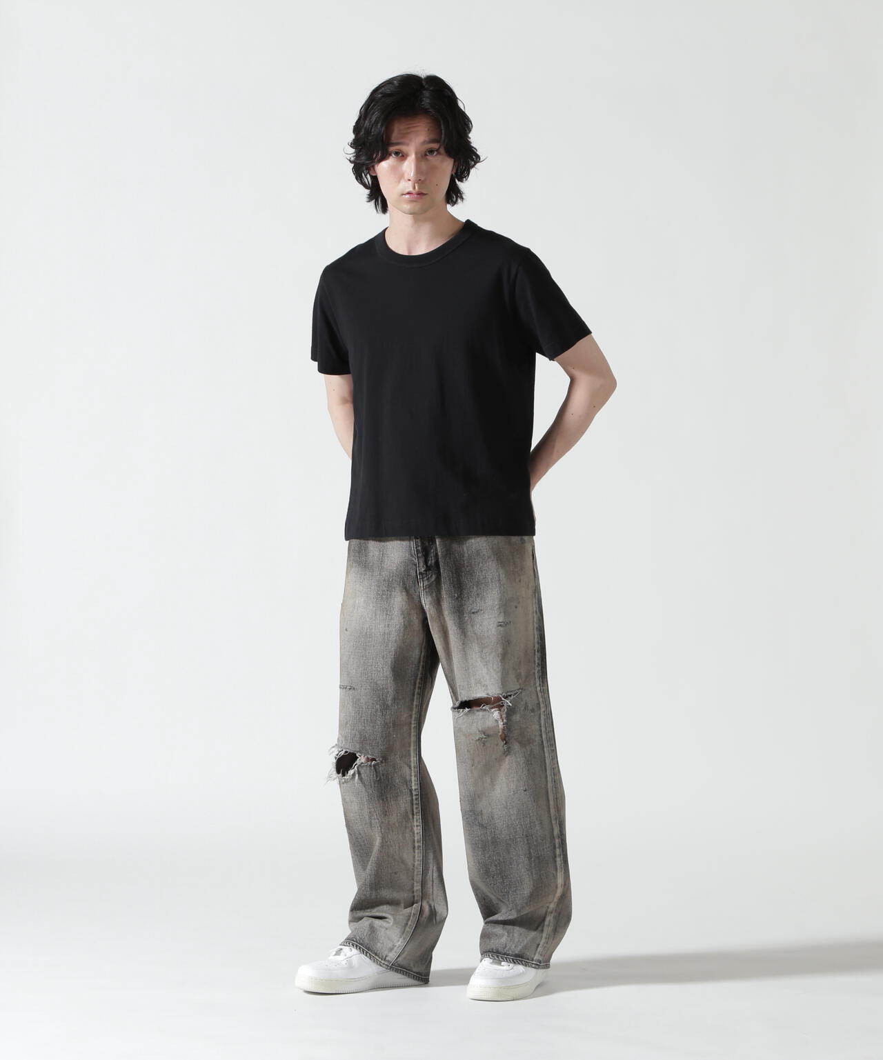 ANCELLM/アンセルム/CRASH MIDDLE STRAIGHT 5P DENIM/ANC-PT121-B