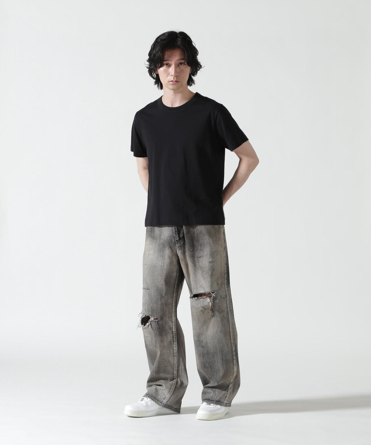 ANCELLM/アンセルム/CRASH MIDDLE STRAIGHT 5P DENIM/ANC-PT121-B