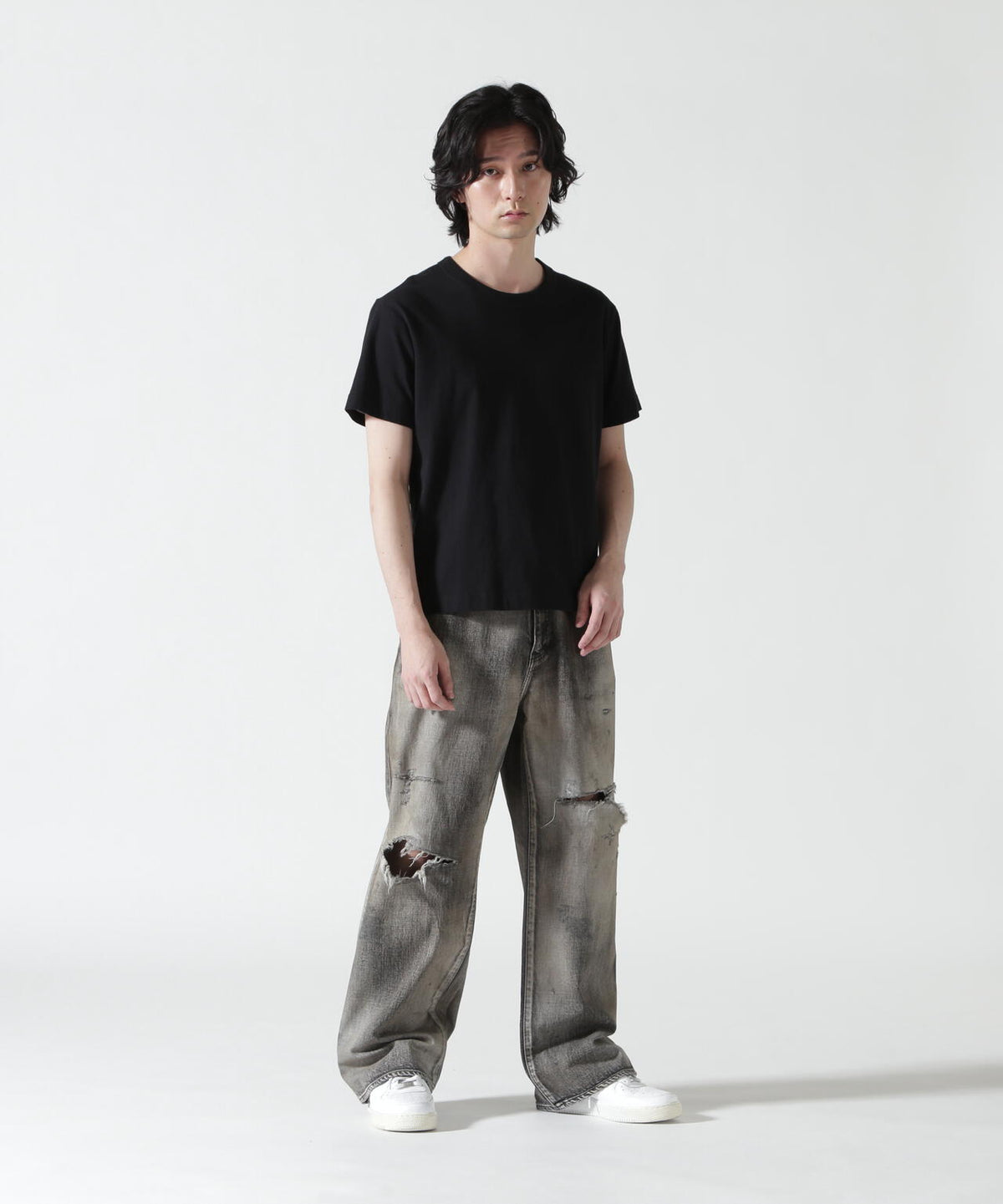 ANCELLM/アンセルム/CRASH MIDDLE STRAIGHT 5P DENIM/ANC-PT121-B