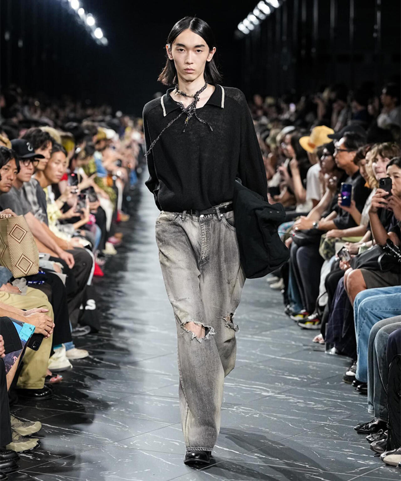 ANCELLM/アンセルム/CRASH MIDDLE STRAIGHT 5P DENIM/ANC-PT121-B