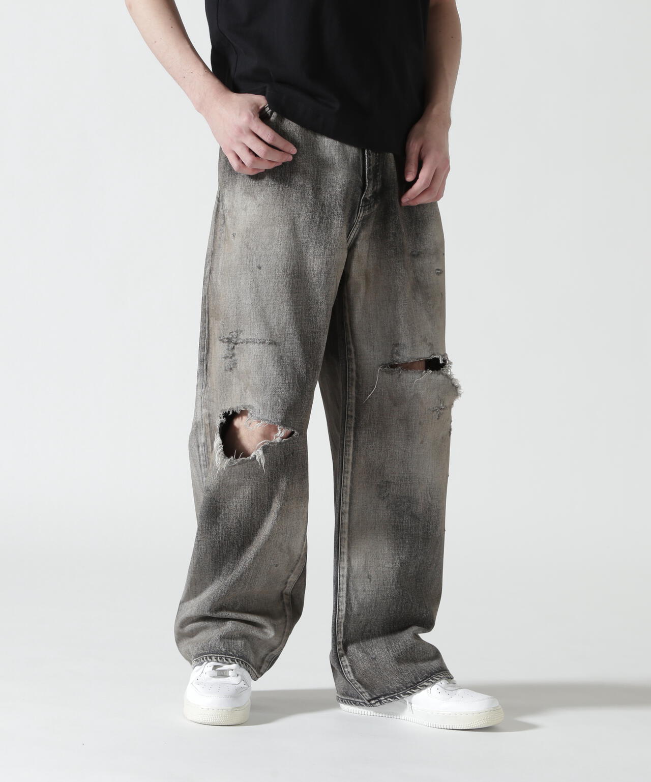 ANCELLM/アンセルム/CRASH MIDDLE STRAIGHT 5P DENIM/ANC-PT121-B