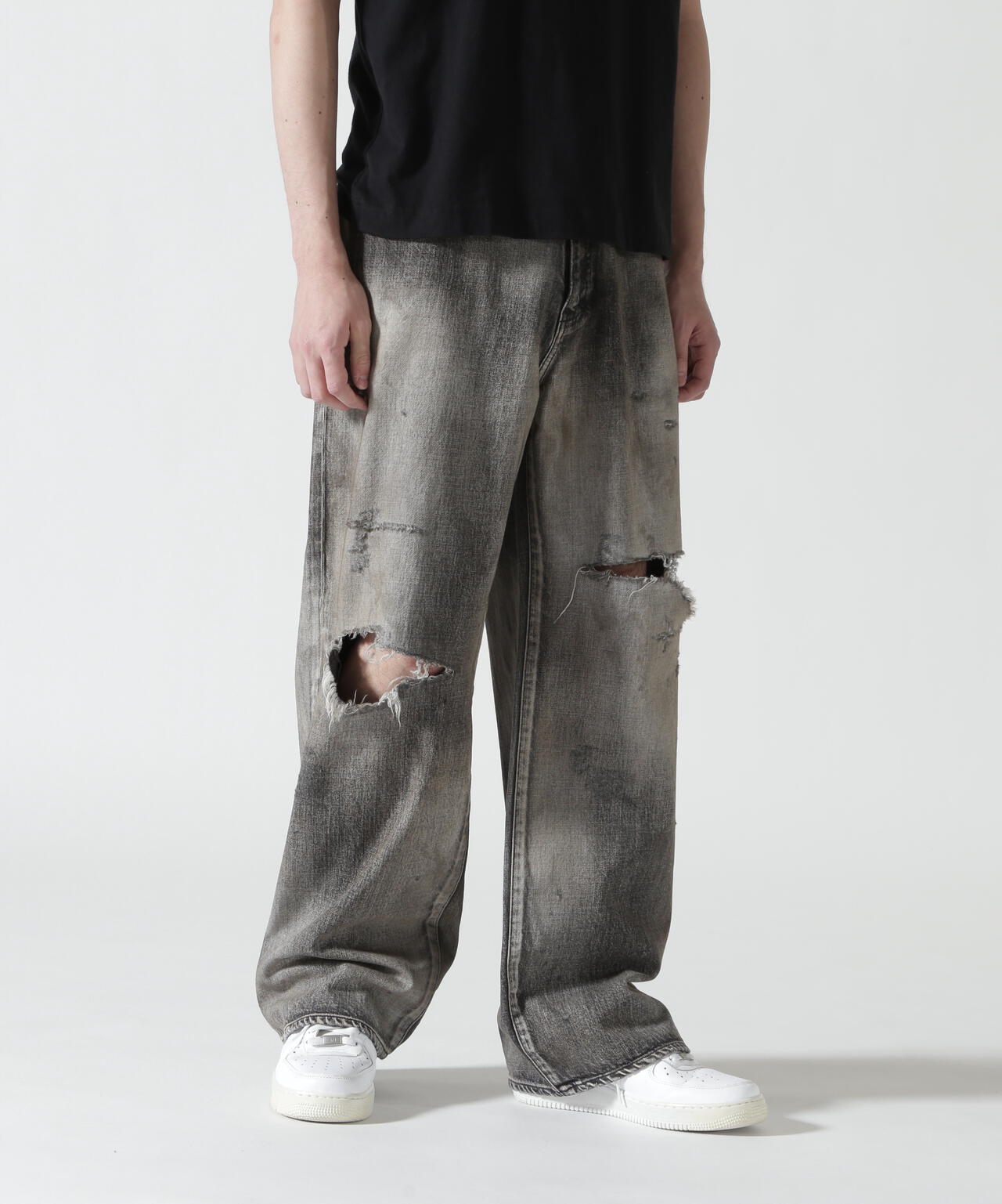 ANCELLM/アンセルム/CRASH MIDDLE STRAIGHT 5P DENIM/ANC-PT121-B