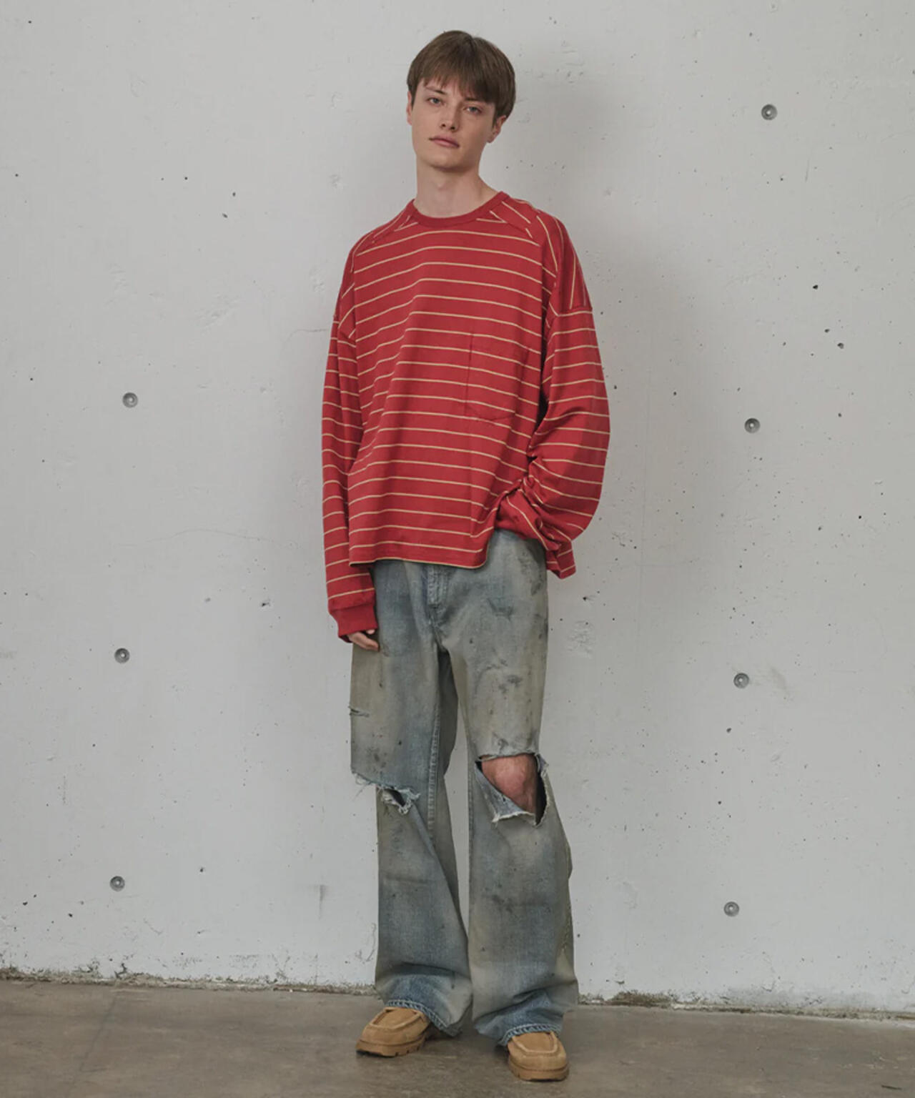 ANCELLM/アンセルム/CRASH MIDDLE STRAIGHT 5P DENIM/ANC-PT121-B