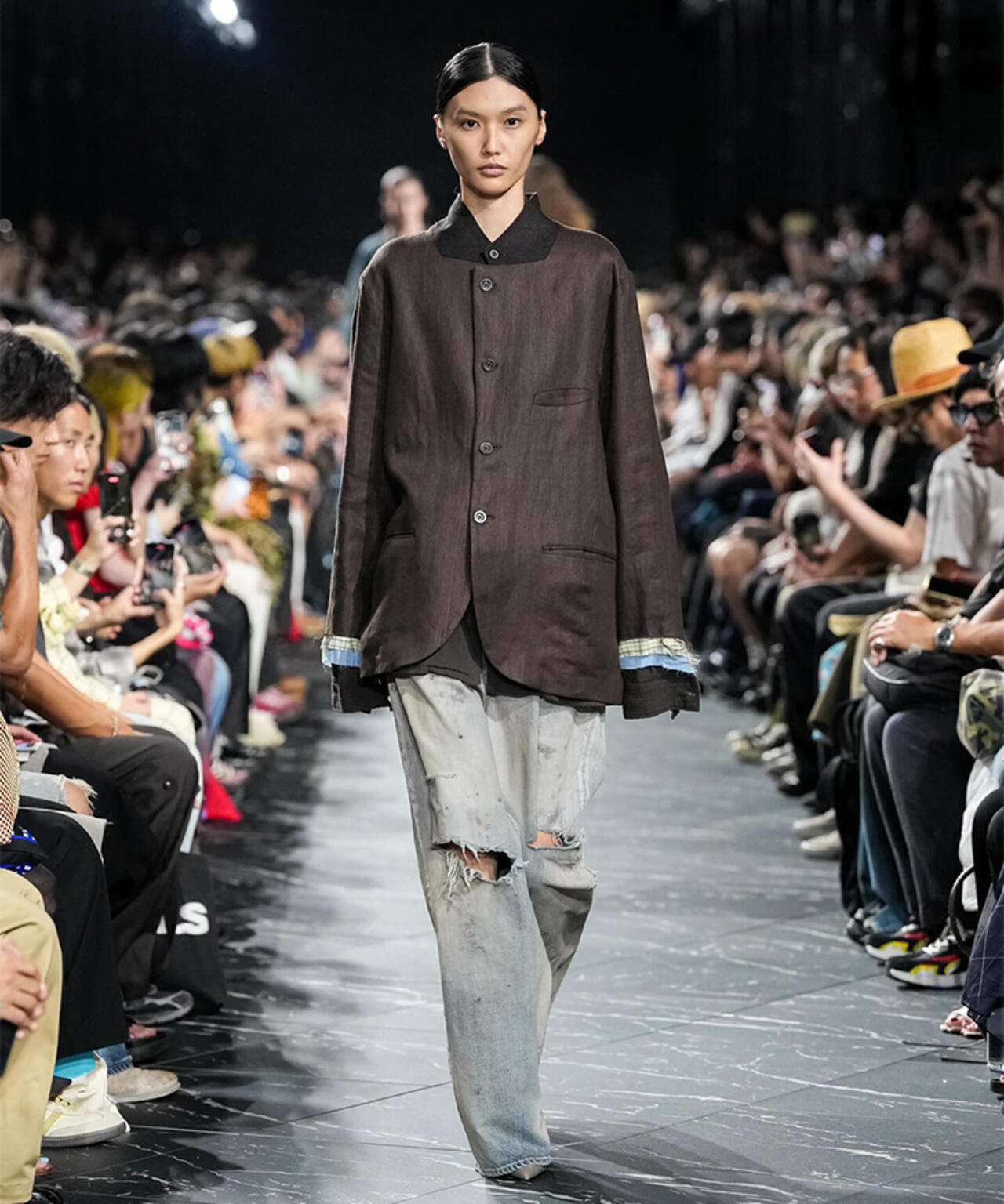 ANCELLM/アンセルム/CRASH MIDDLE STRAIGHT 5P DENIM/ANC-PT121-B