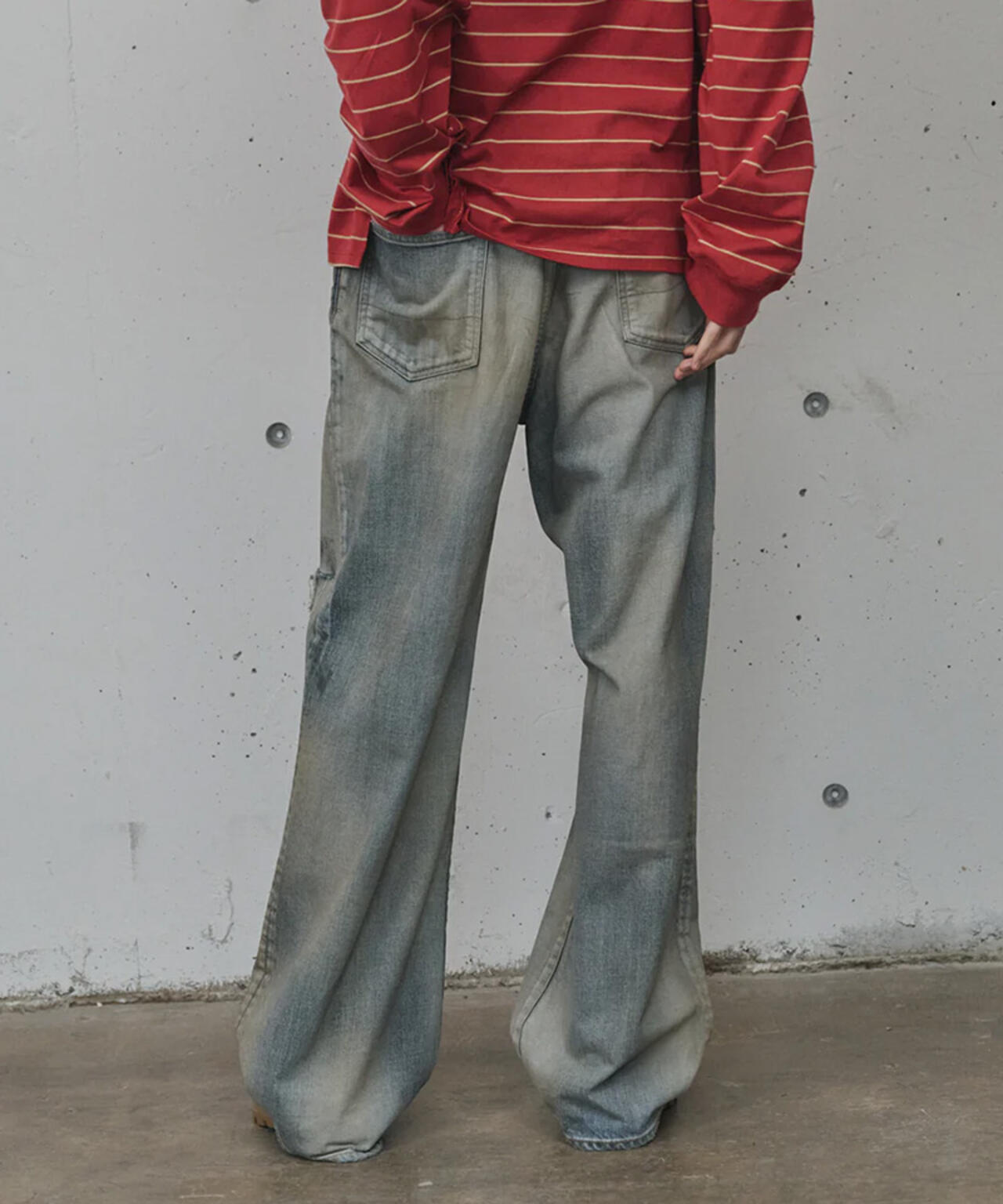 ANCELLM/アンセルム/CRASH MIDDLE STRAIGHT 5P DENIM/ANC-PT121-B