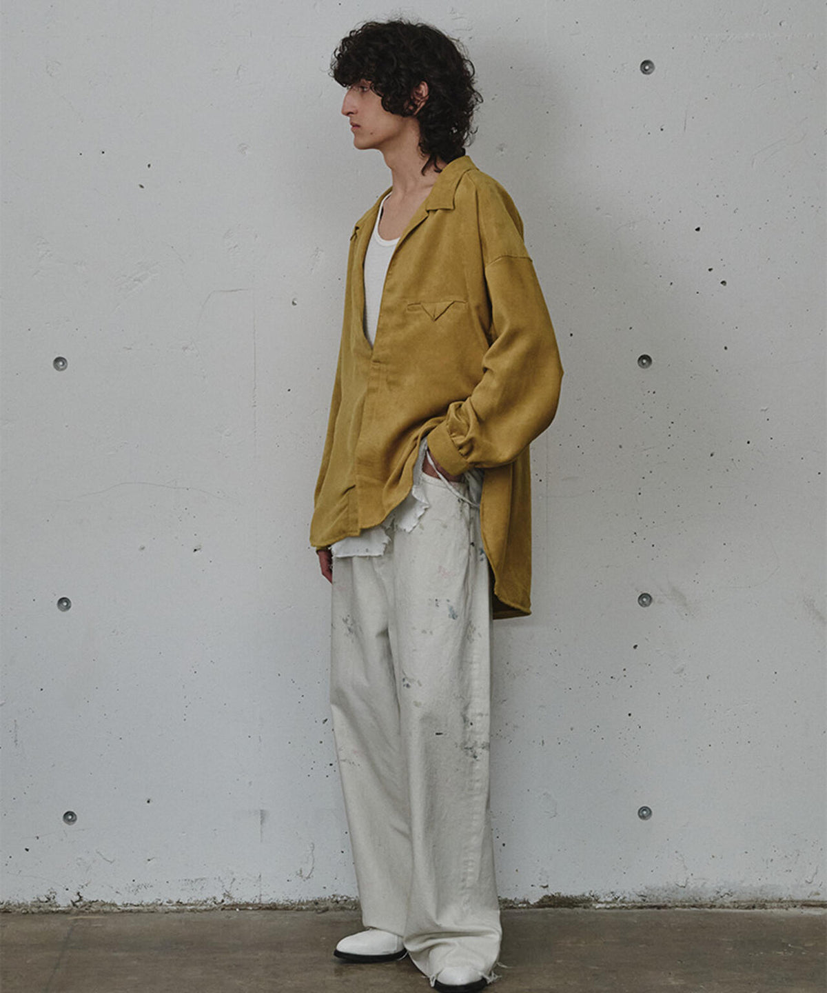 ANCELLM/アンセルム/VEGAN SUEDE LONG SHIRT/ANC-SH86-B