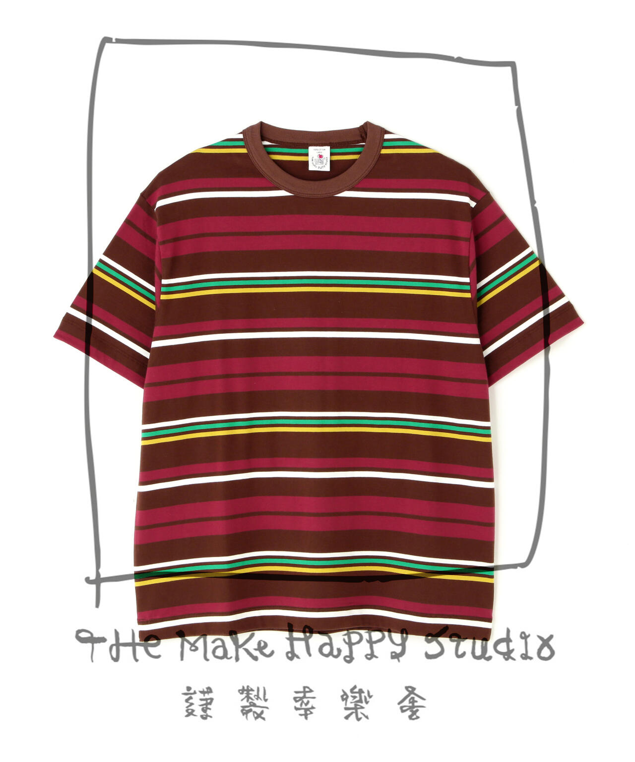 The Make Happy Studio/ザメイクハッピーストゥディオ/BORDER CREWNECK TEE