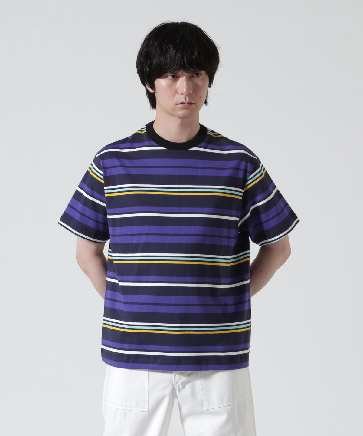 The Make Happy Studio/ザメイクハッピーストゥディオ/BORDER CREWNECK TEE