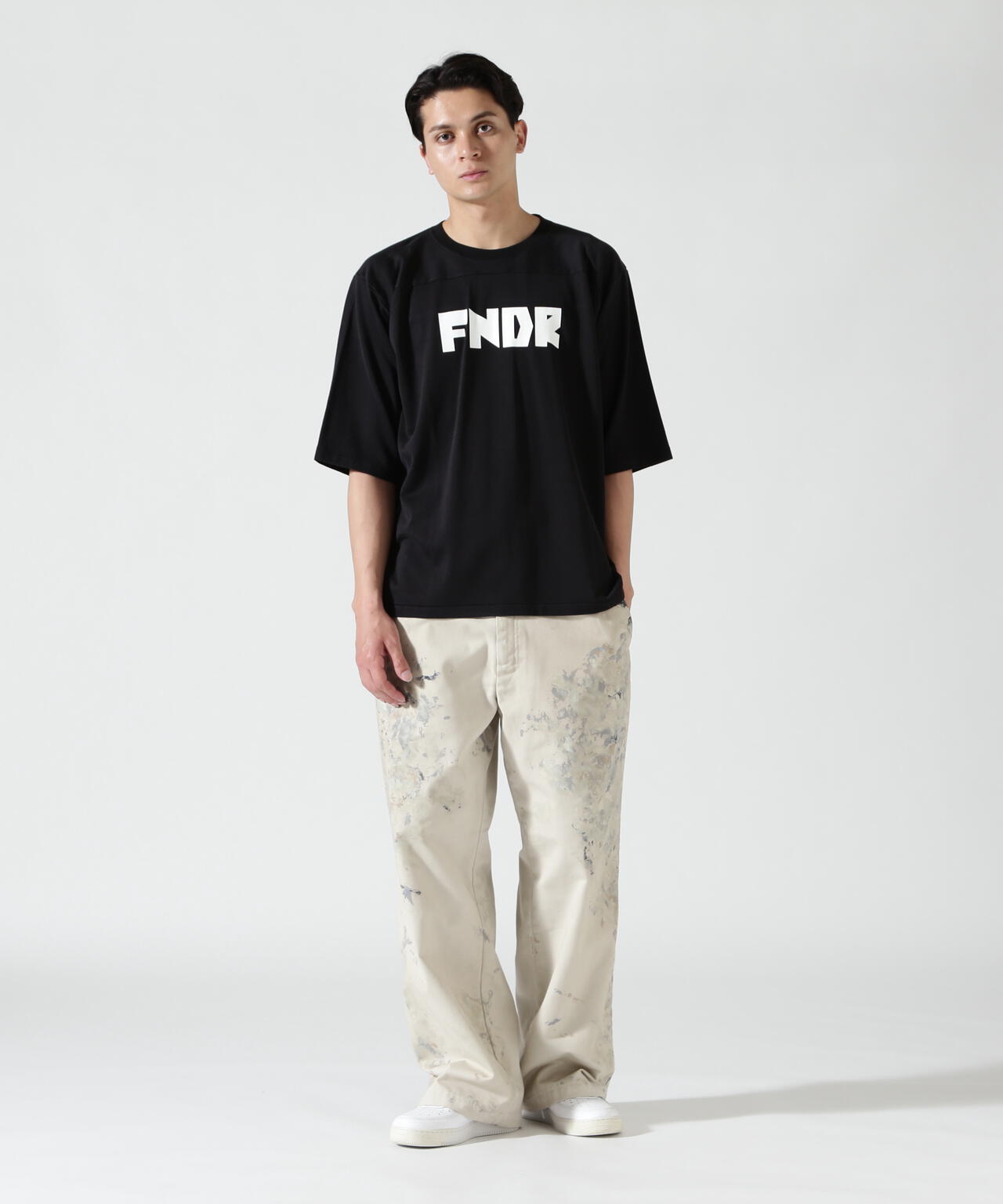 FOUNDOUR/ファウンダ/COTTON RAYON FOOTBALL TEE