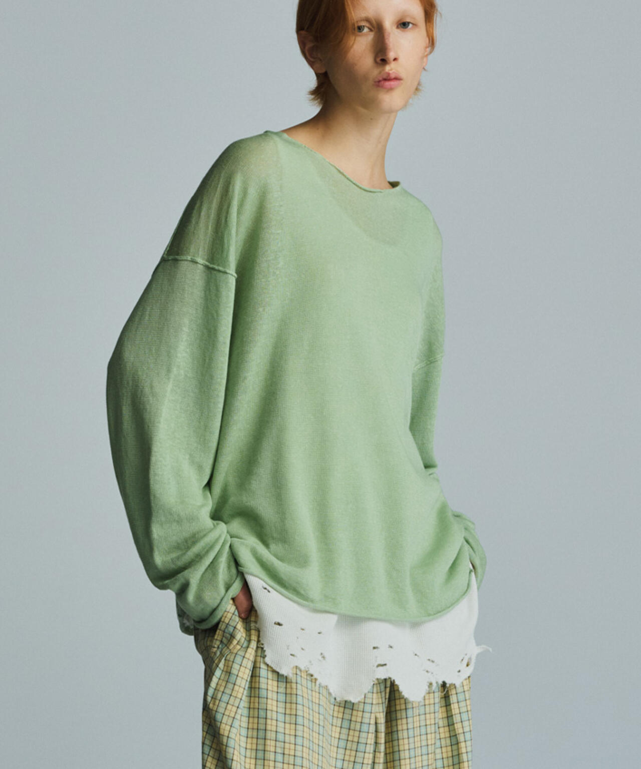 ANCELLM×GARDEN/アンセルム×ガーデン/INSIDE-CUT LINEN KNIT EX/ANC-GRD-KN01