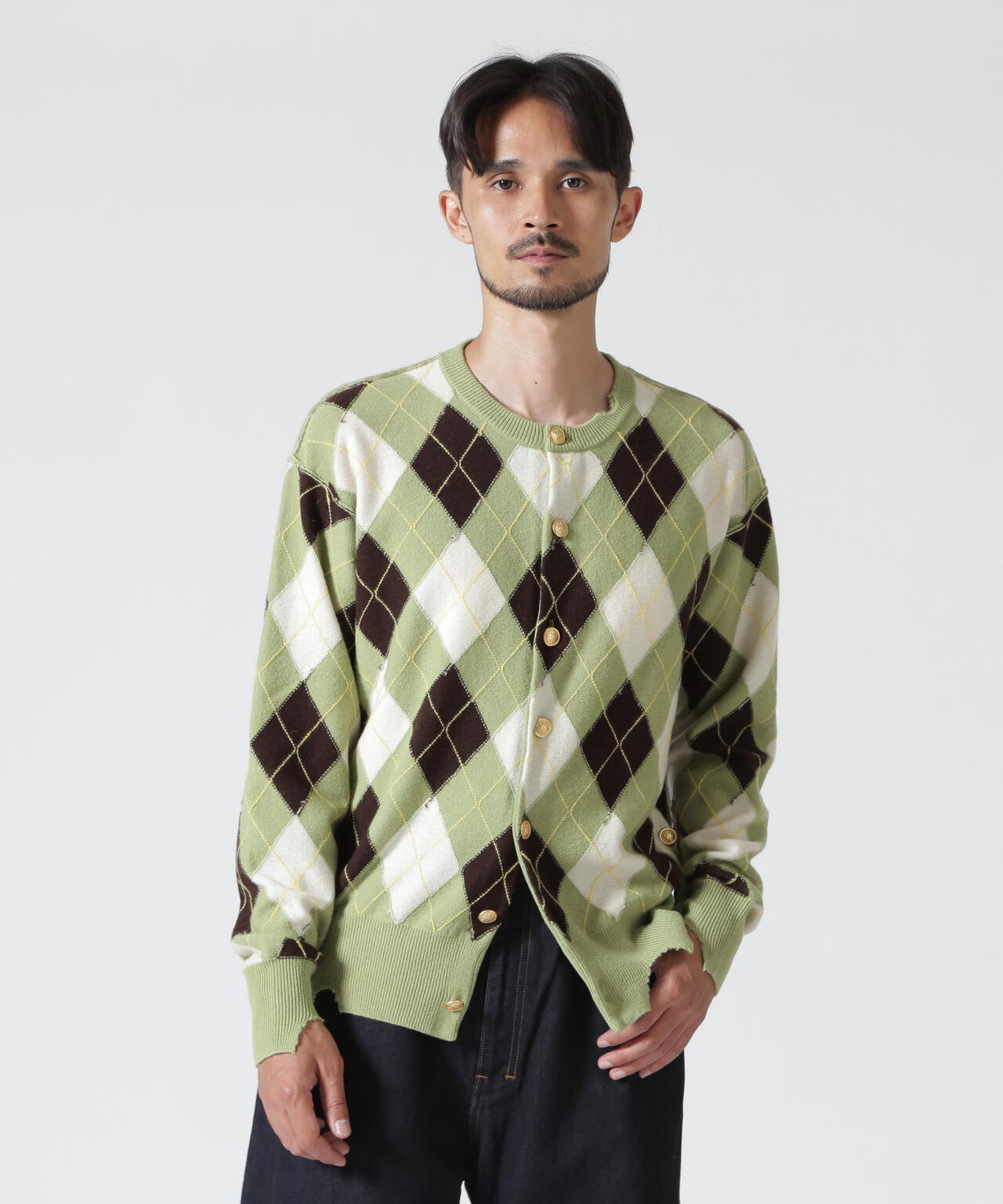 MASU/エムエーエスユー/DIAMOND SCRAPED CARDIGAN/M26H9KN003