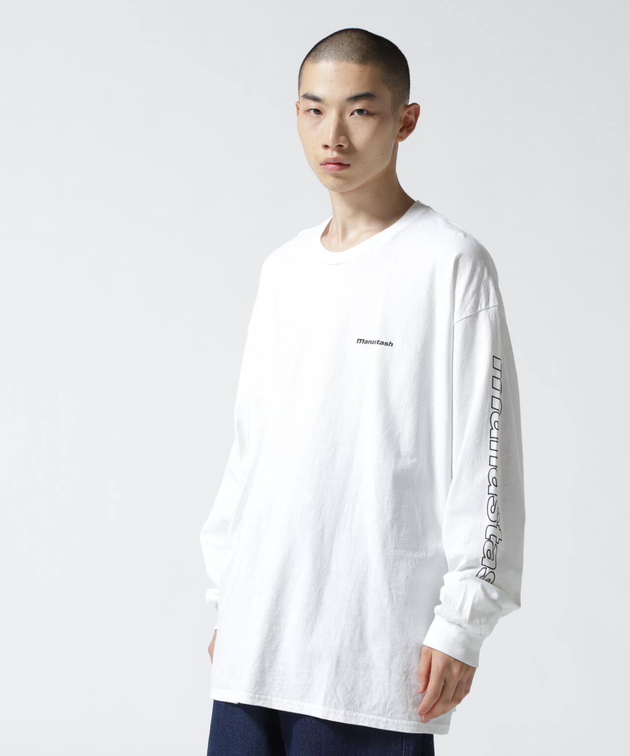 MANASTASH/マナスタッシュ/90s SleeveLogo L/S T-Shrits/袖ロゴロングスリーブTシャツ