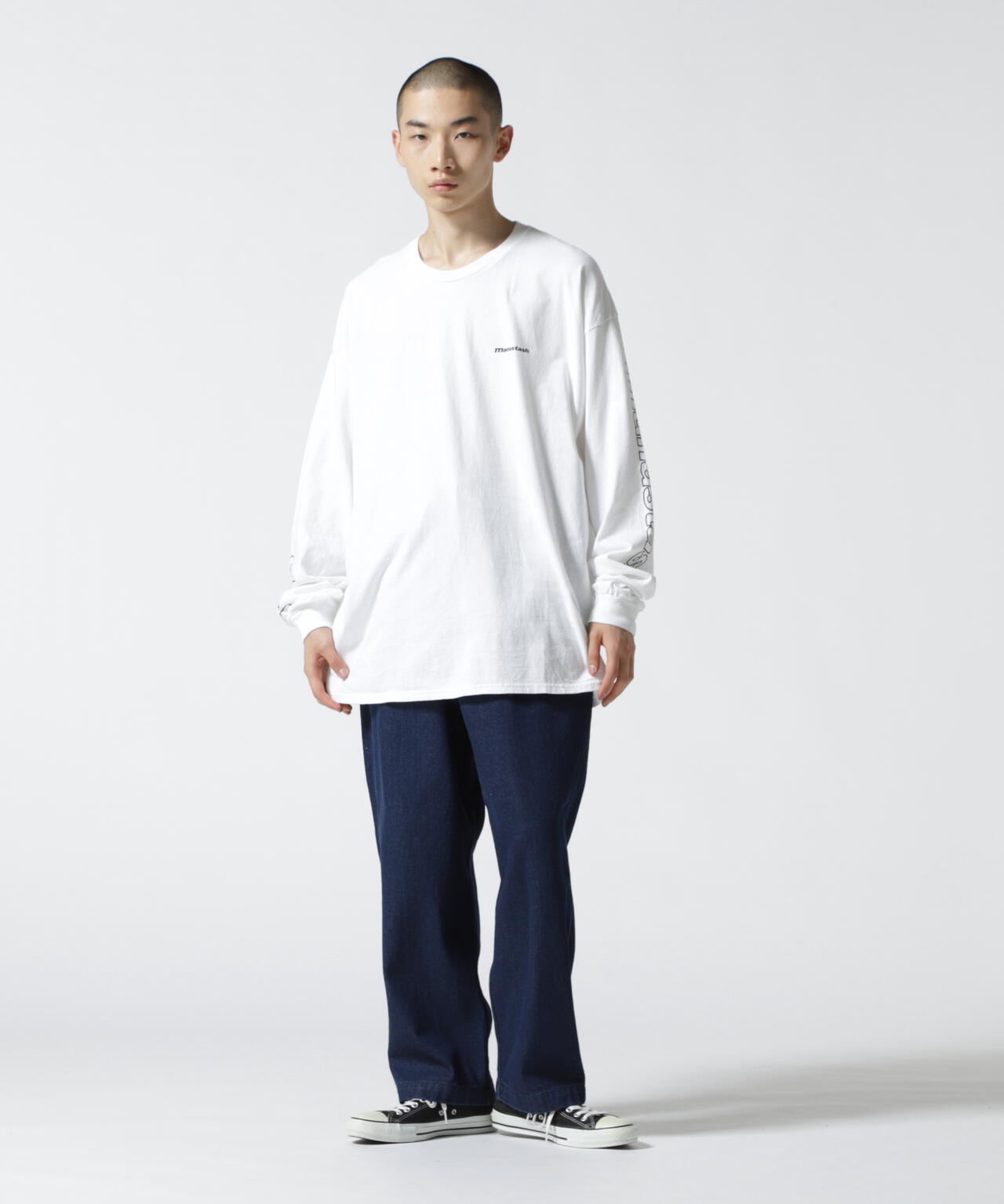 MANASTASH/マナスタッシュ/90s SleeveLogo L/S T-Shrits/袖ロゴロングスリーブTシャツ