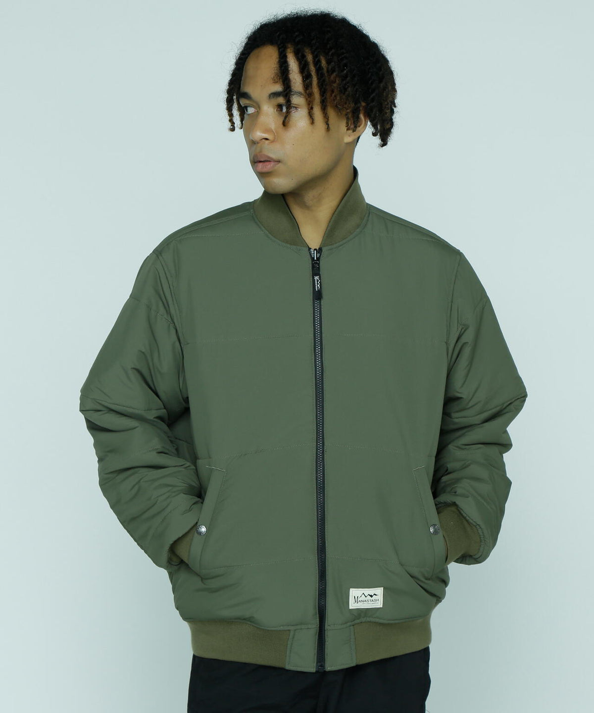 MANASTASH/REVERSIBLE NYLON VARSITY JACKET