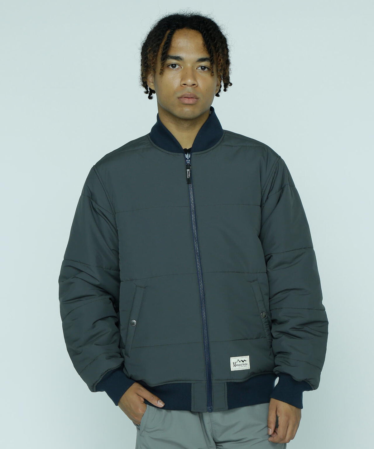 MANASTASH/REVERSIBLE NYLON VARSITY JACKET