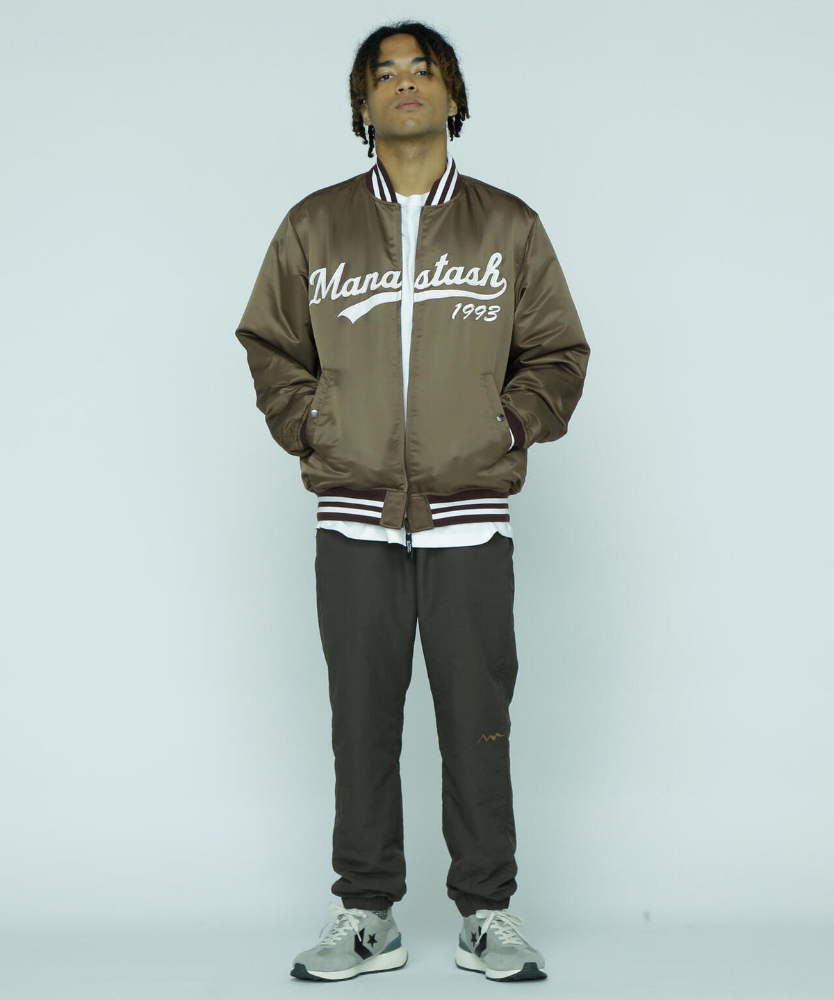 MANASTASH/REVERSIBLE NYLON VARSITY JACKET
