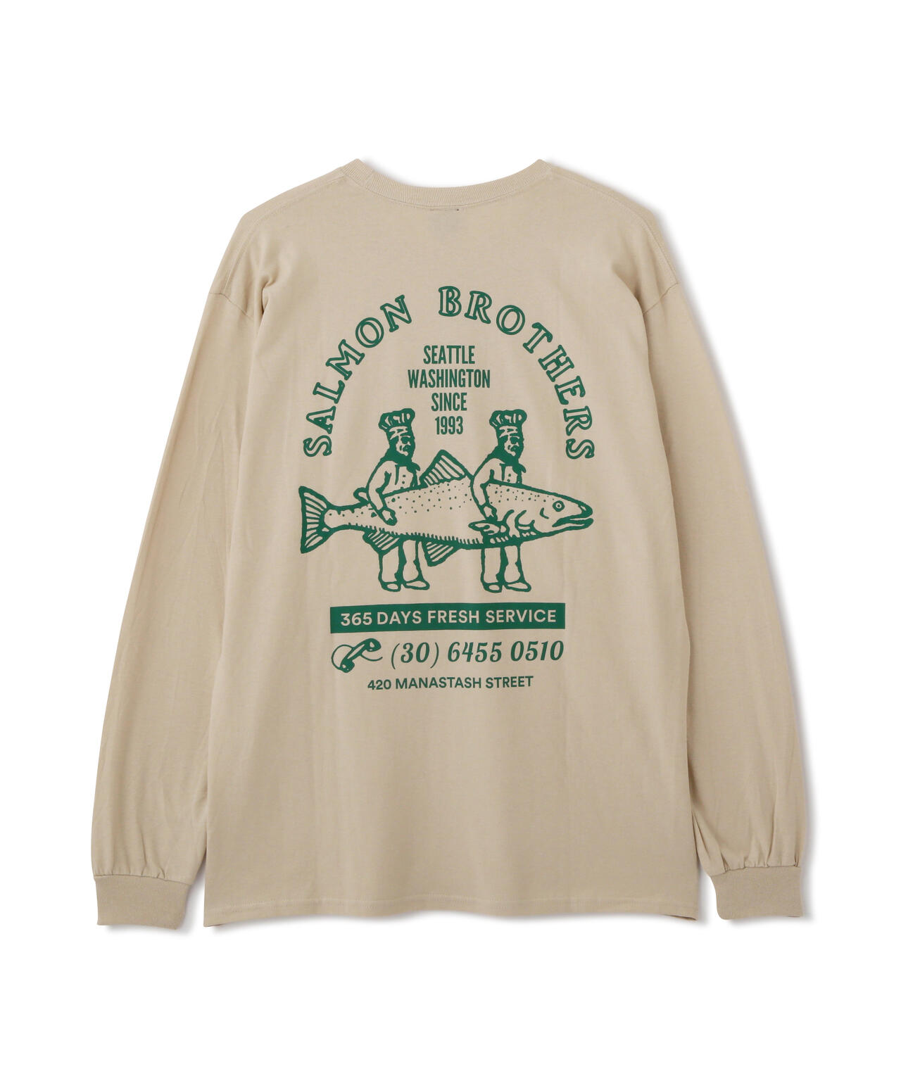 MANASTASH/マナスタッシュ/L/S TEE SALMON/ロングスリーブTシャツ サーモン