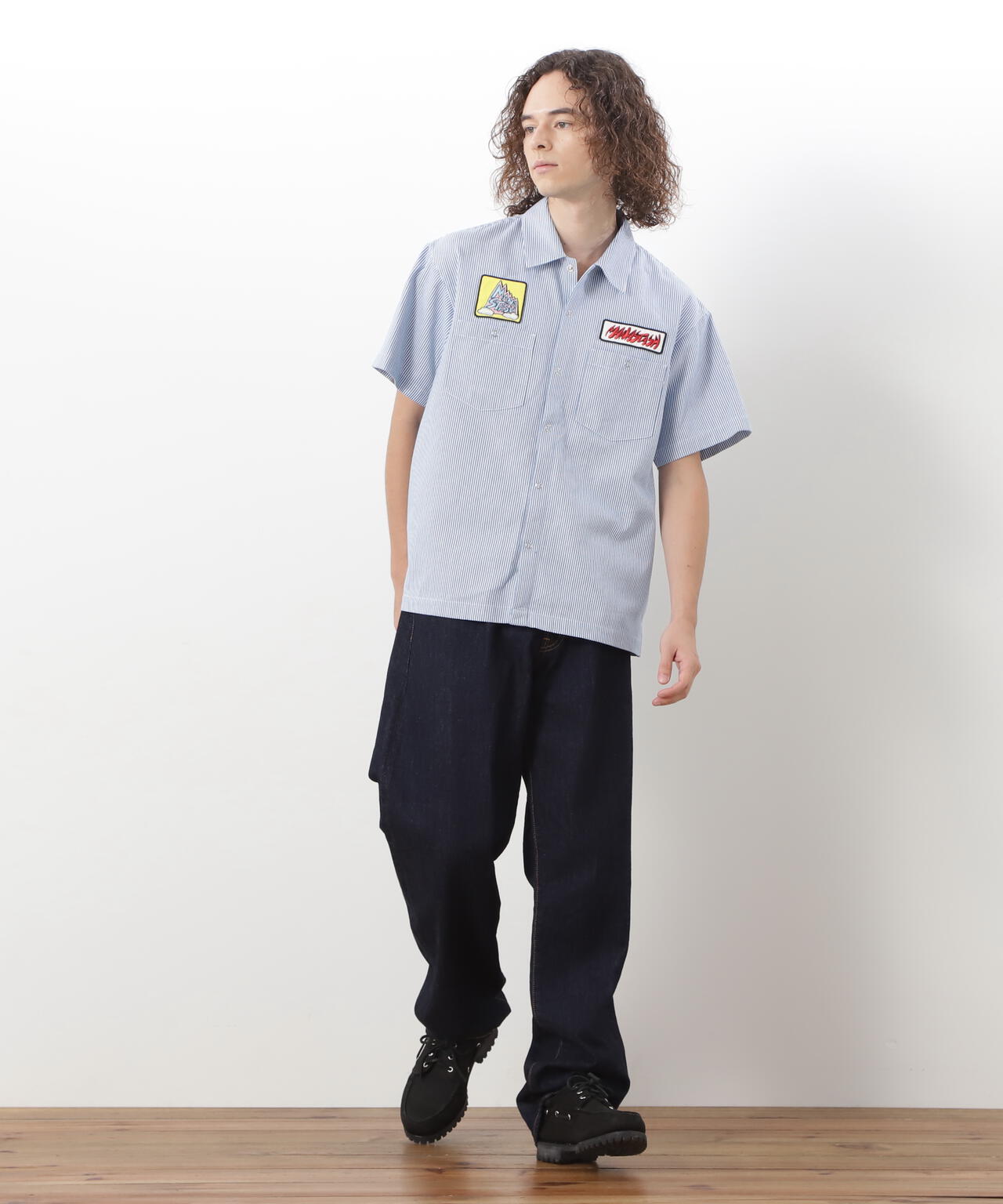 MANASTASH/マナスタッシュ/PATCHED LOGO WORK SHIRTS