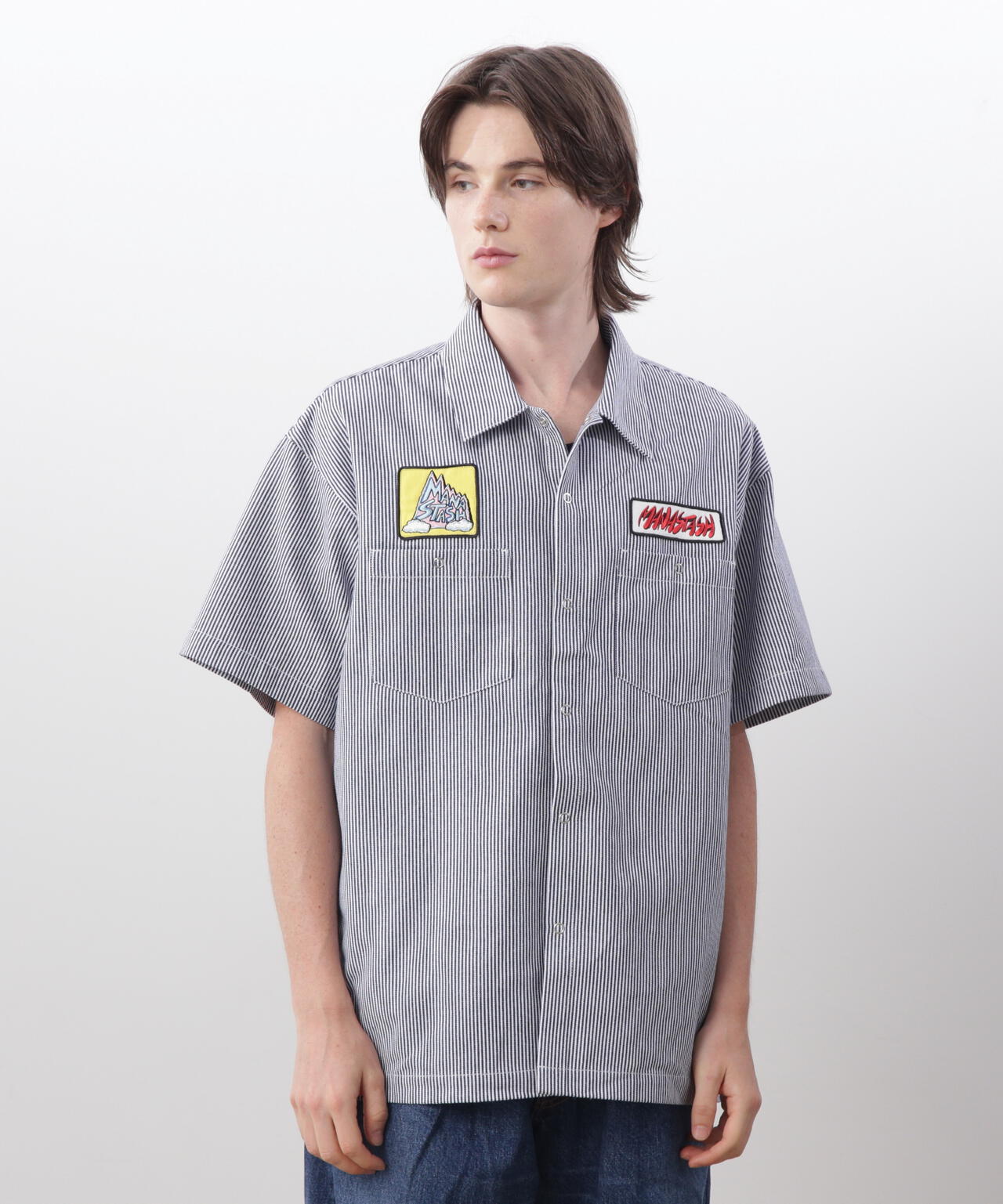 MANASTASH/マナスタッシュ/PATCHED LOGO WORK SHIRTS
