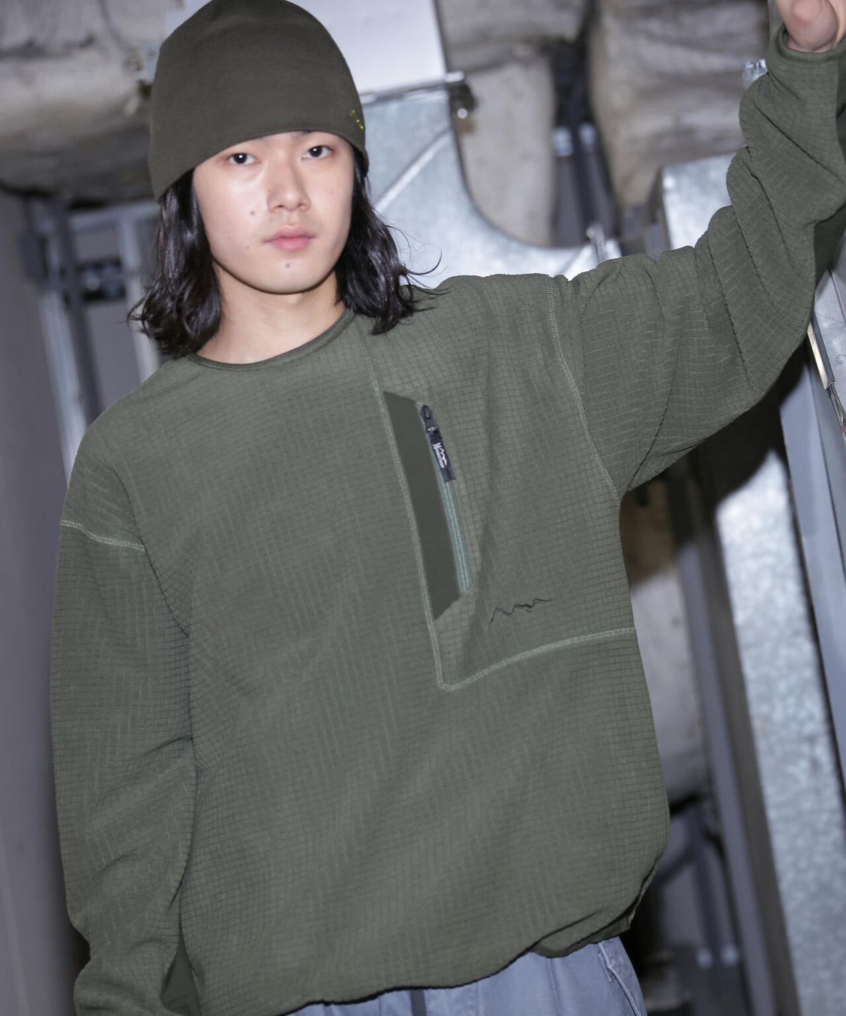MANASTASH/マナスタッシュ/GRID FLEECE CREW