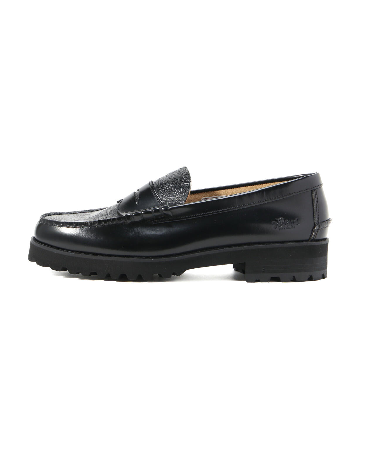 The Kenford Fineshoes/MENS TANK SOLE LOAFERS / BLACK BLACK PAISLEY