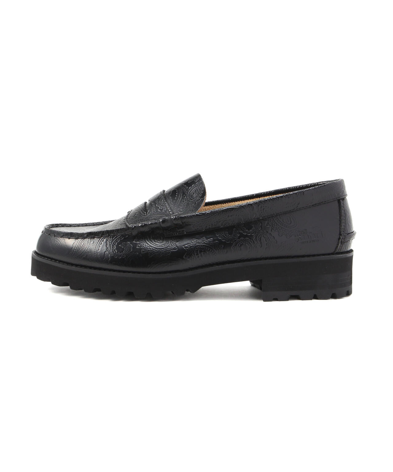 The Kenford Fineshoes/MENS TANKSOLE LOAFERS/BLACK BLACK PAISLEY