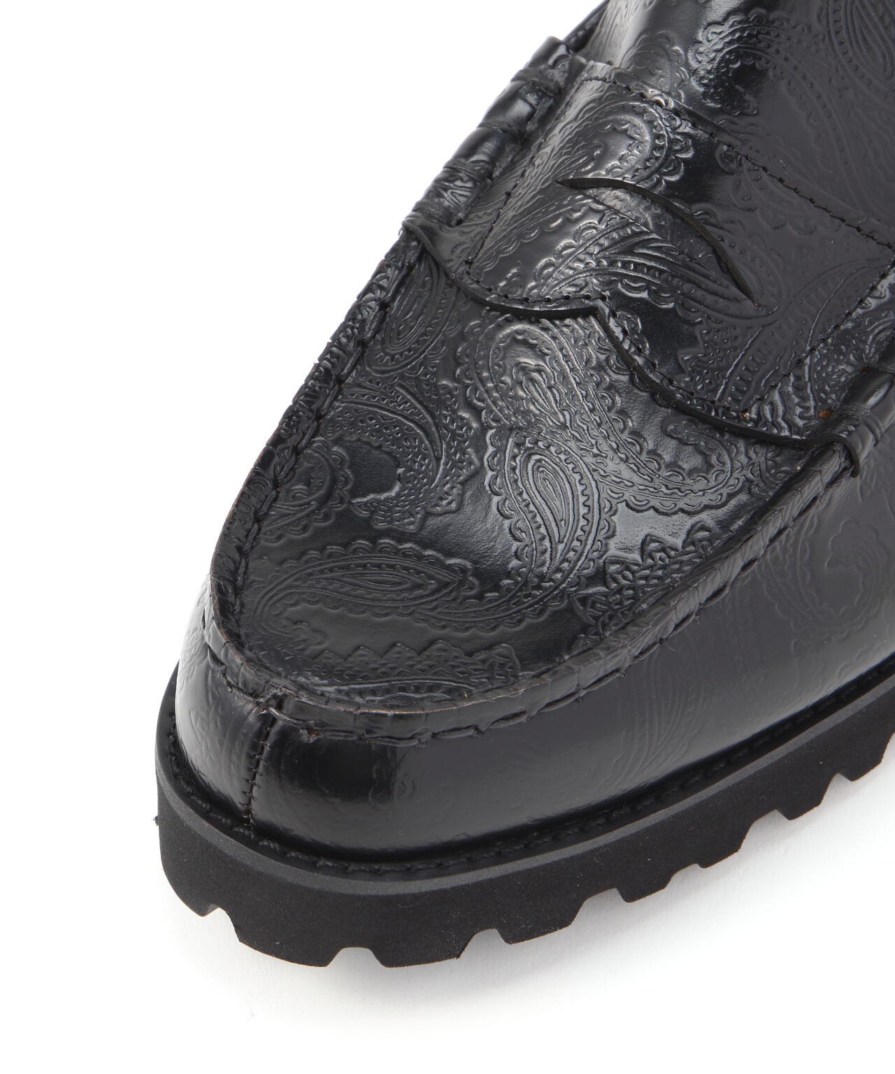 The Kenford Fineshoes/MENS TANKSOLE LOAFERS/BLACK BLACK PAISLEY