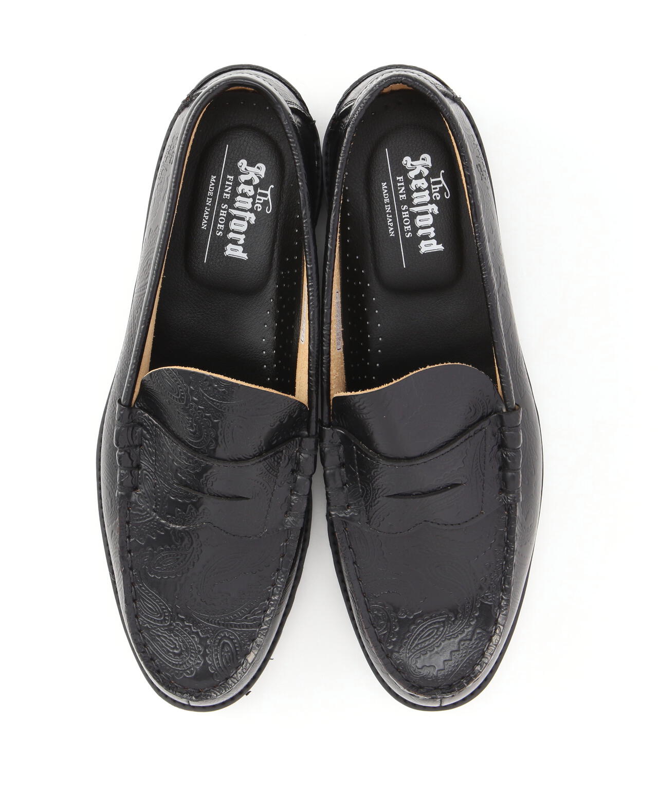 The Kenford Fineshoes/MENS TANKSOLE LOAFERS/BLACK BLACK PAISLEY