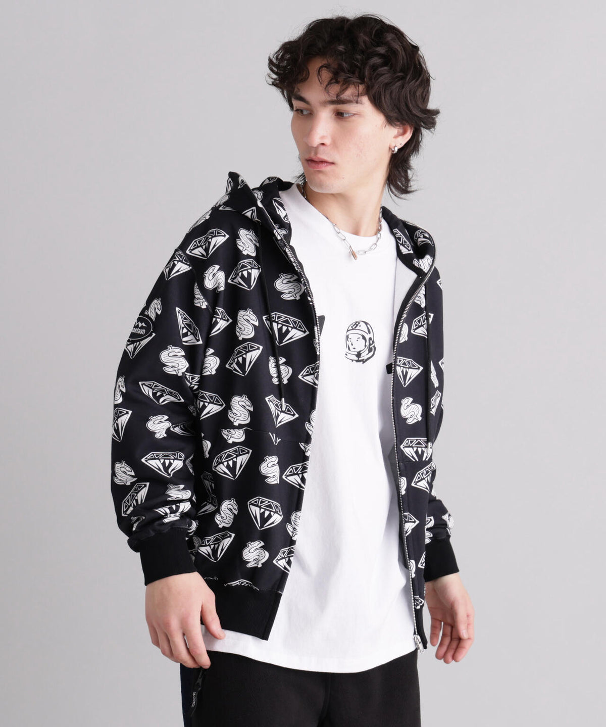 MANASTASHxBILLIONAIRE BOYS CLUB/ビリオネア・ボーイズ・クラブ/EMB LOGO ZIP HOODIE