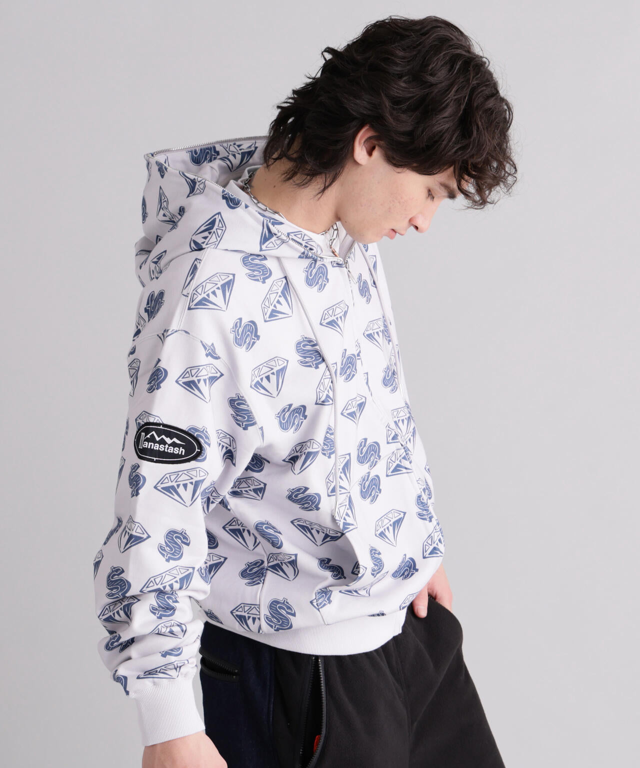 MANASTASHxBILLIONAIRE BOYS CLUB/ビリオネア・ボーイズ・クラブ/EMB LOGO ZIP HOODIE