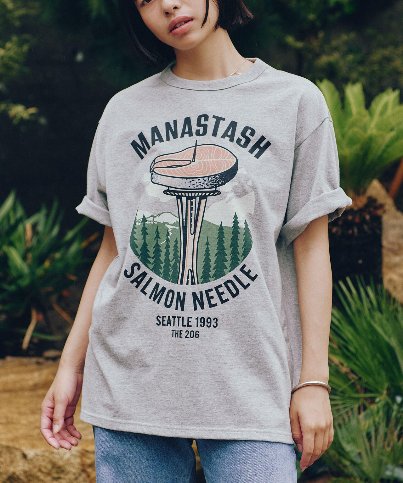MANASTASH/マナスタッシュ/SALMON NEEDLE TEE