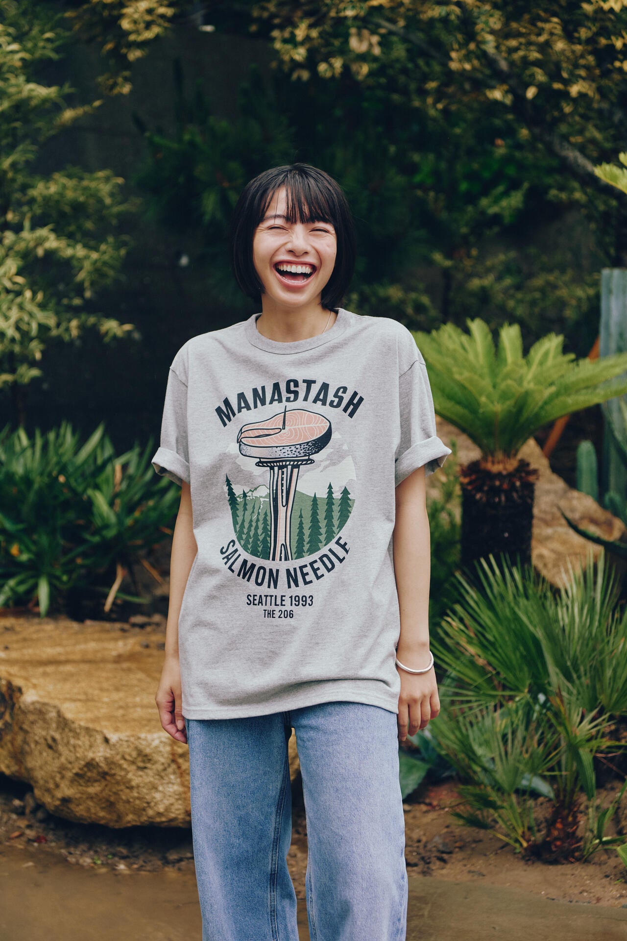 MANASTASH/マナスタッシュ/SALMON NEEDLE TEE