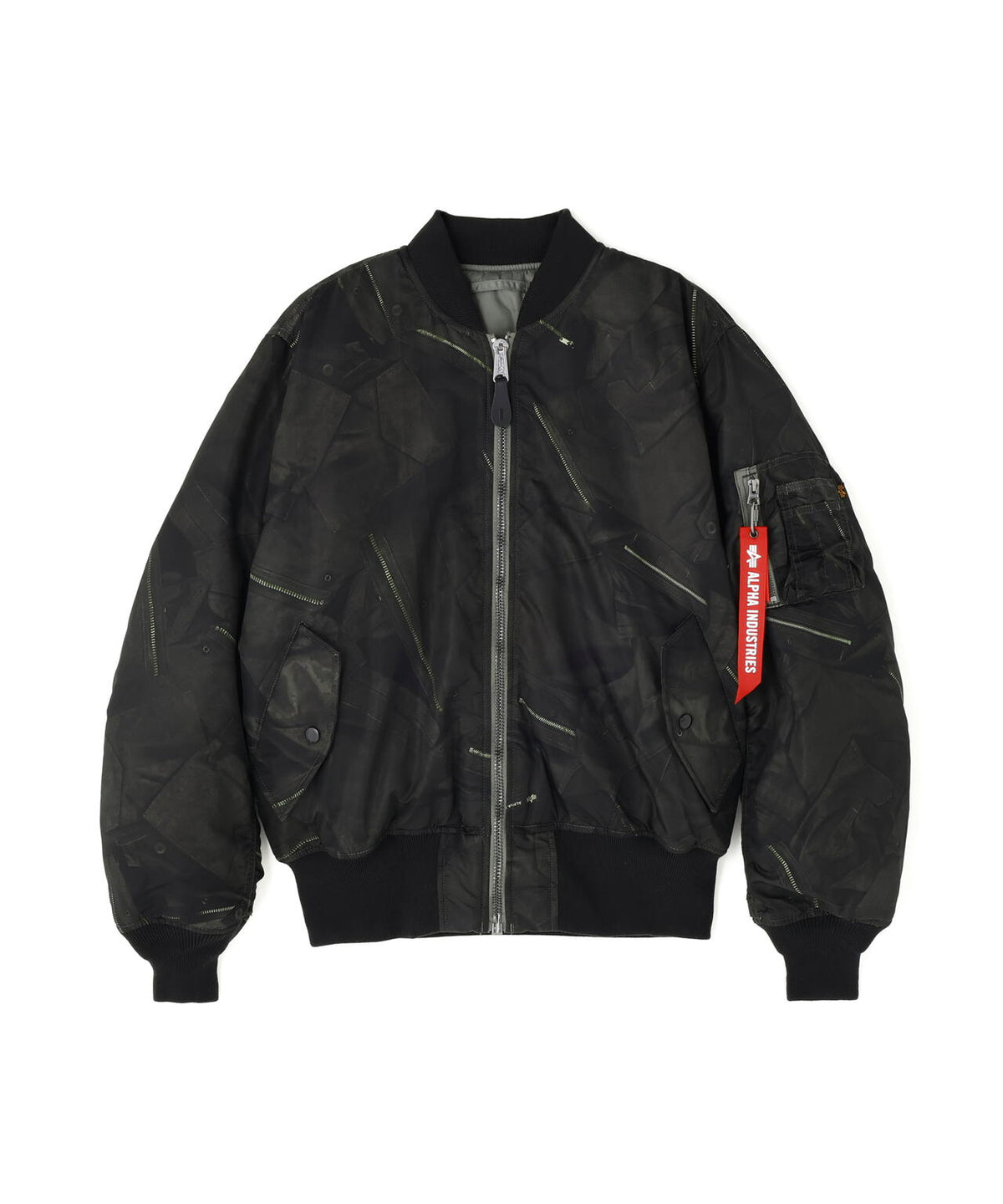 MA-1 ZIPPERED PRINT FLIGHT JACKET